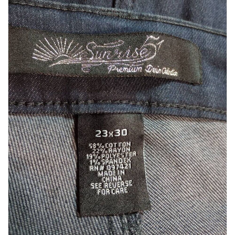 Sunrise‎ 51 Jeans Ladies plus 23 Dark Wash Wide Leg Mid Rise - Picture 5 of 7